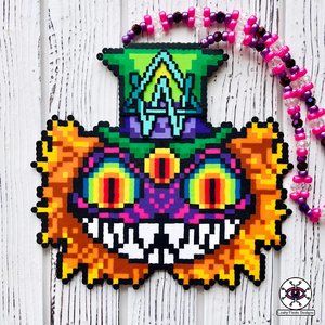 Alison Wonderland Mad Hatter Perler Necklace